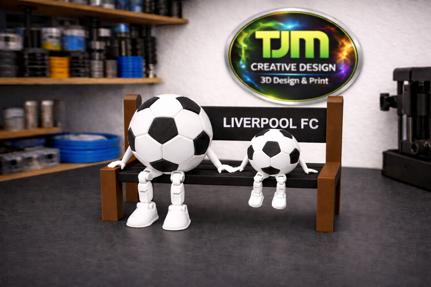 3D Printed Football Bench Parent and Child Football – Personalised Football Gift