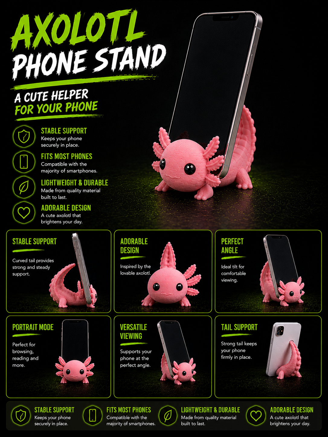 Axolotl Phone Stand.