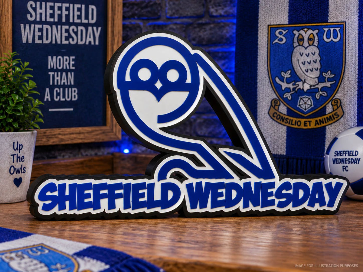 Custom 3D printed Sheffield Wednesday lightbox by TJM Creative Design