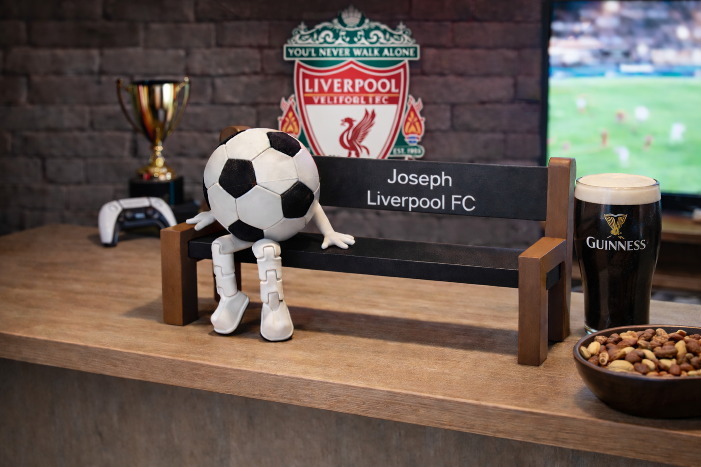 3D Printed Football Bench & Football – Personalised Football Gift