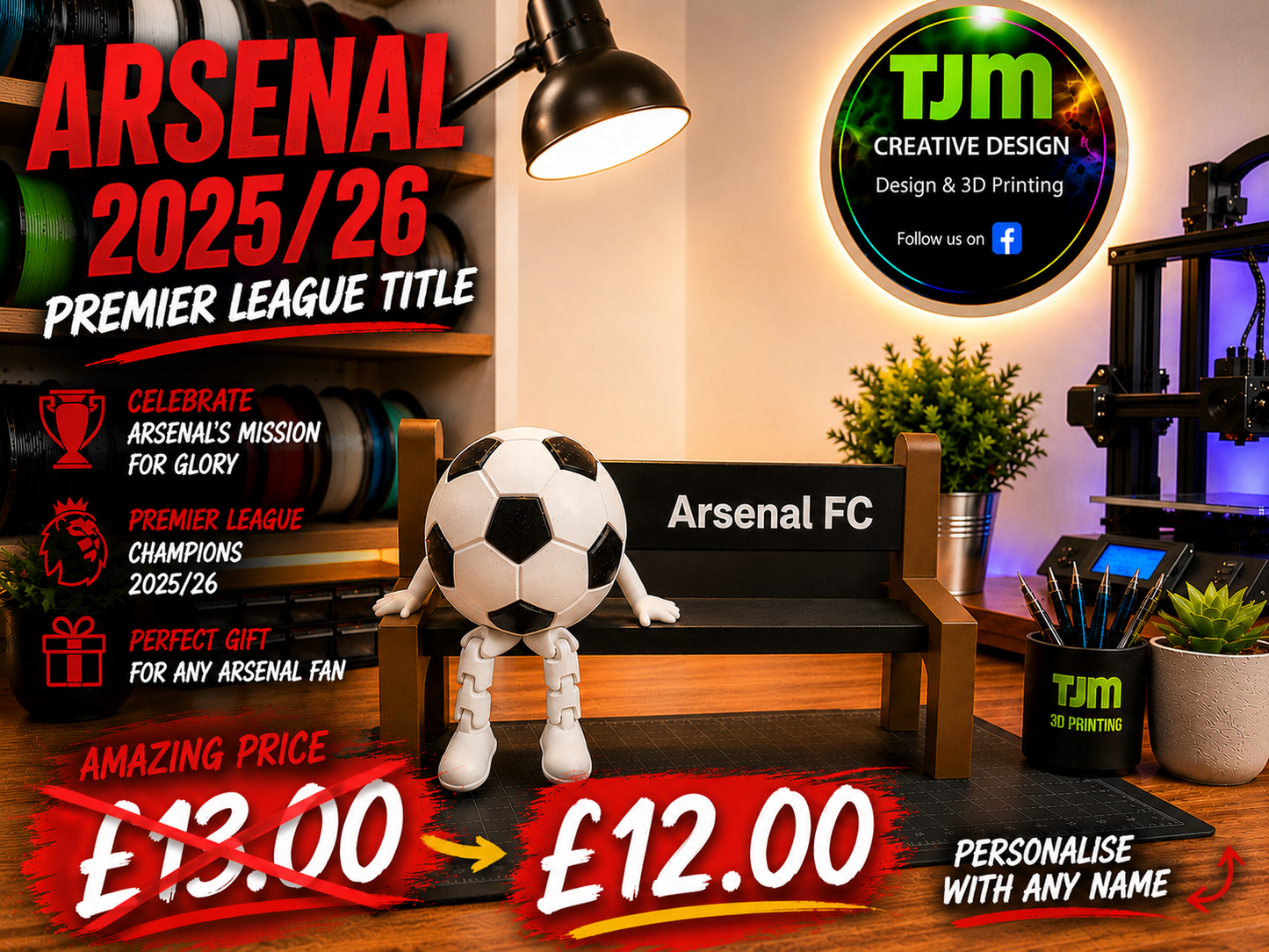 Arsenal - Custom Football Bench (Special Edition)