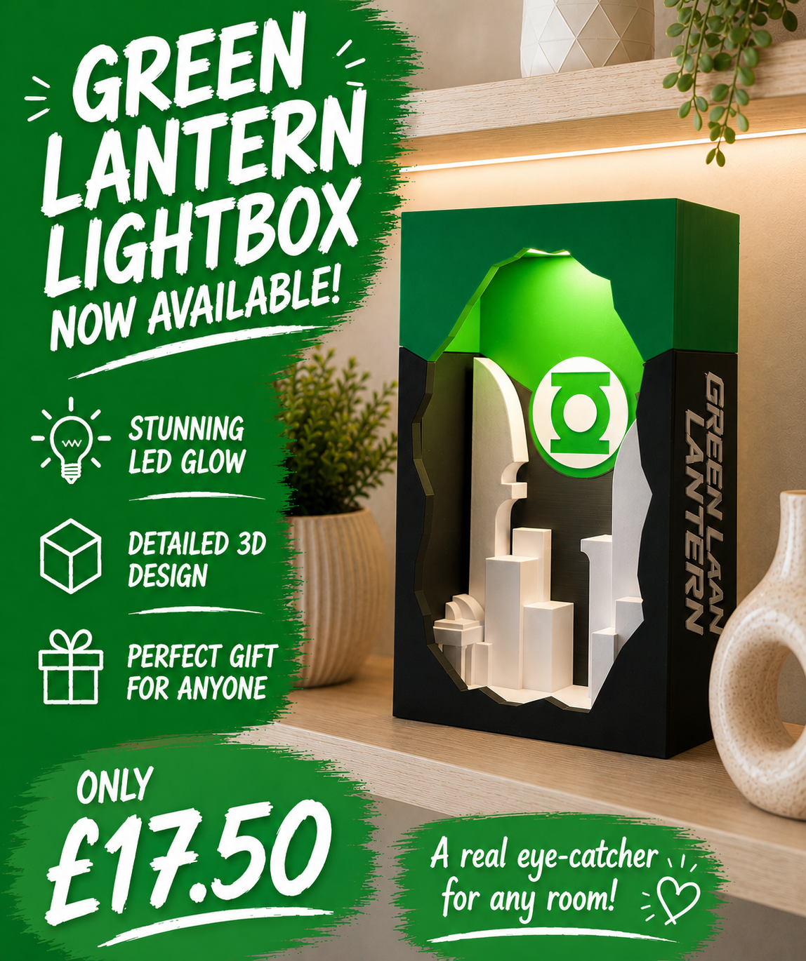Green Lantern Lightbox - Broken Brick Design