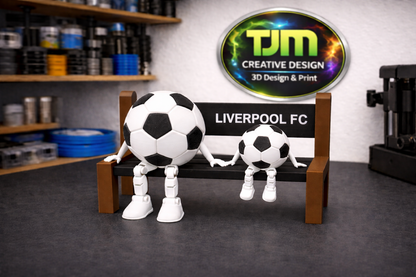3D Printed Football Bench Parent and Child Football – Personalised Football Gift