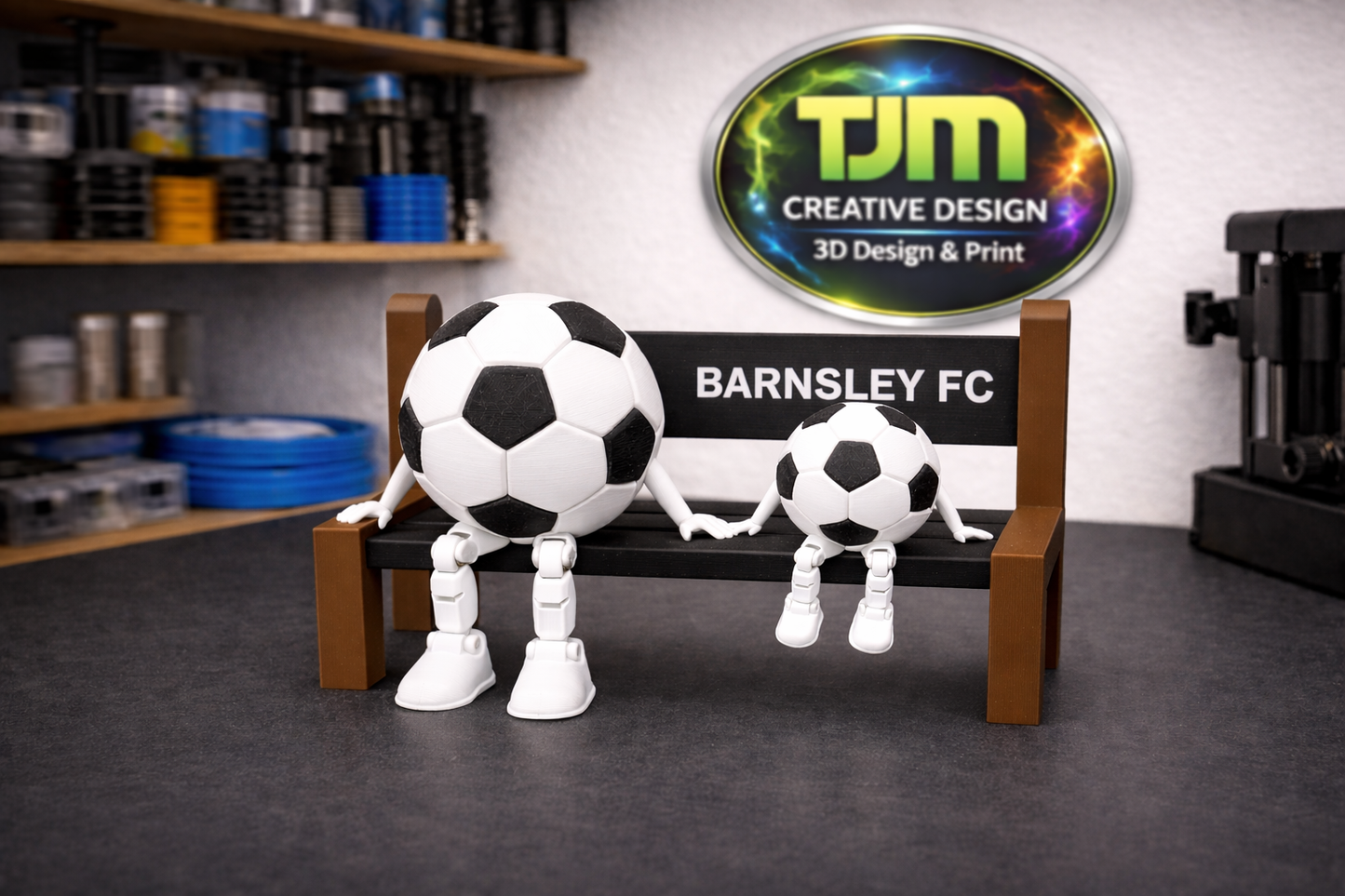 3D Printed Football Bench Parent and Child Football – Personalised Football Gift