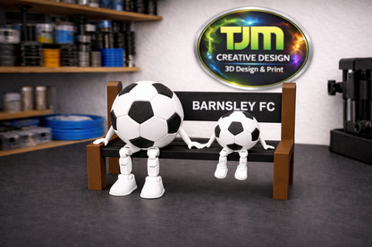 3D Printed Football Bench Parent and Child Football – Personalised Football Gift