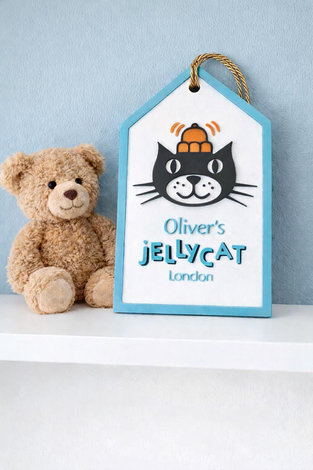 Pink/Blue 3D printed plush display tag