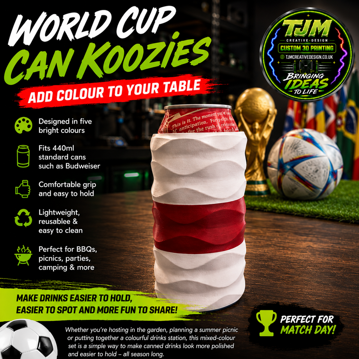 World Cup can koozie