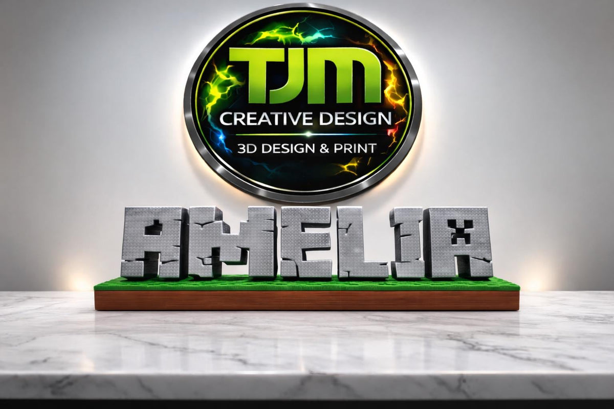Personalised Minecraft style name sign